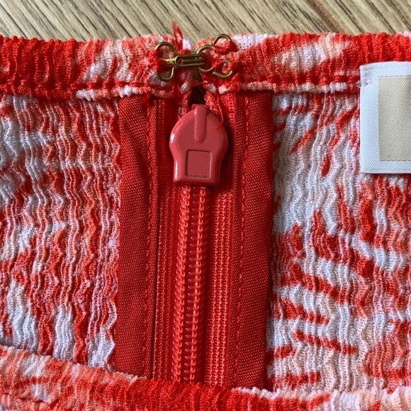 Michael Kors Red Ruffled Dress Floral Pattern - Size M - Picture 6 of 9